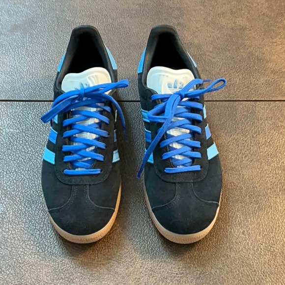 Adidas Wmn\'s Gazelle Black Blue IE9124 -Suede Sneakers Retro Originals Sz 6